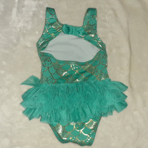 CAT & JACK 1 PC SWIMSUIT MERMAID SWIM DIAPER SKIRTED BATHING SUIT-GIRLS SIZE 12M - Picture 3 of 3